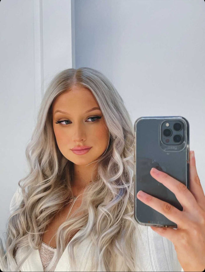 Bella Loose wave white wig with HD lace and pre-plucked hairline - Nuolawigs-UK