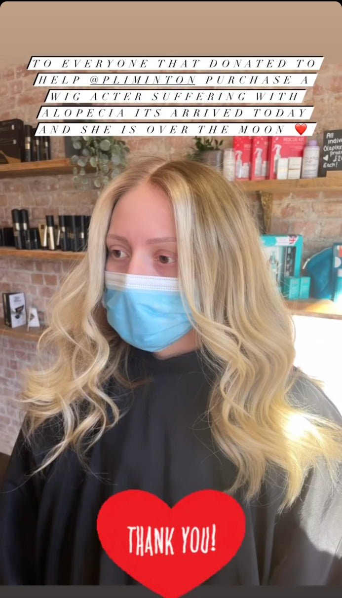 Model is wearing honey blonde wig- Nuola   Wigs