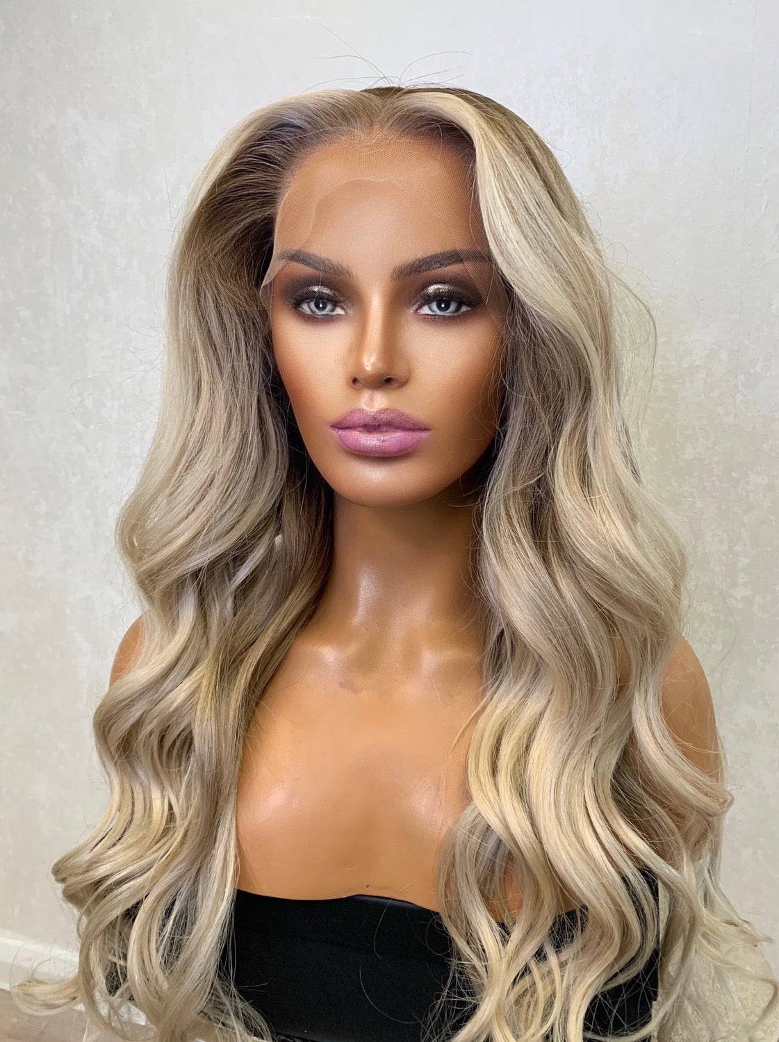 Halle HD Lace Wig – 100% Human Hair Wig, Natural Hairline Bright Blonde