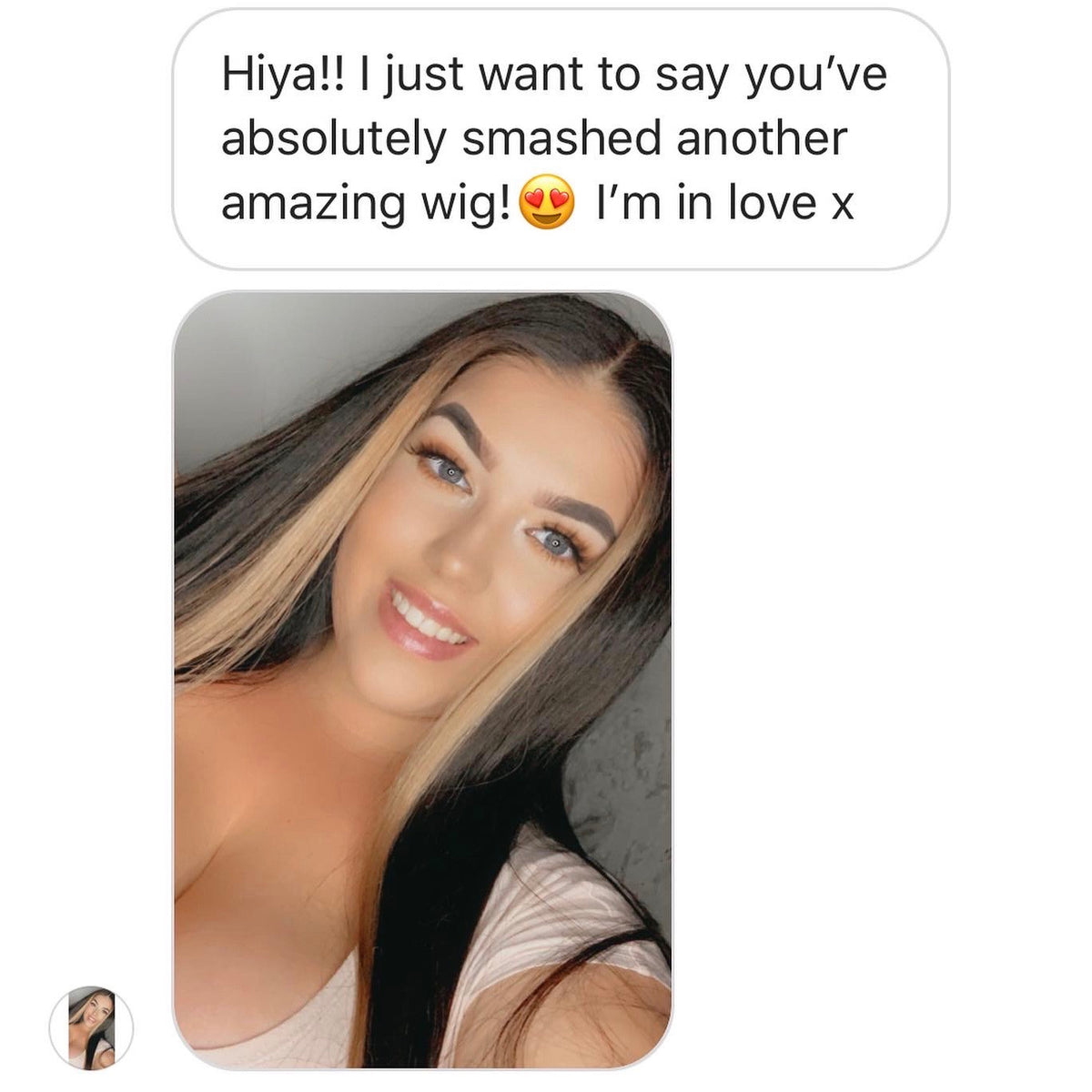 Model wearing brown balayage 22-inch HD lace human hair wig in body wave texture – Nuola Wigs.