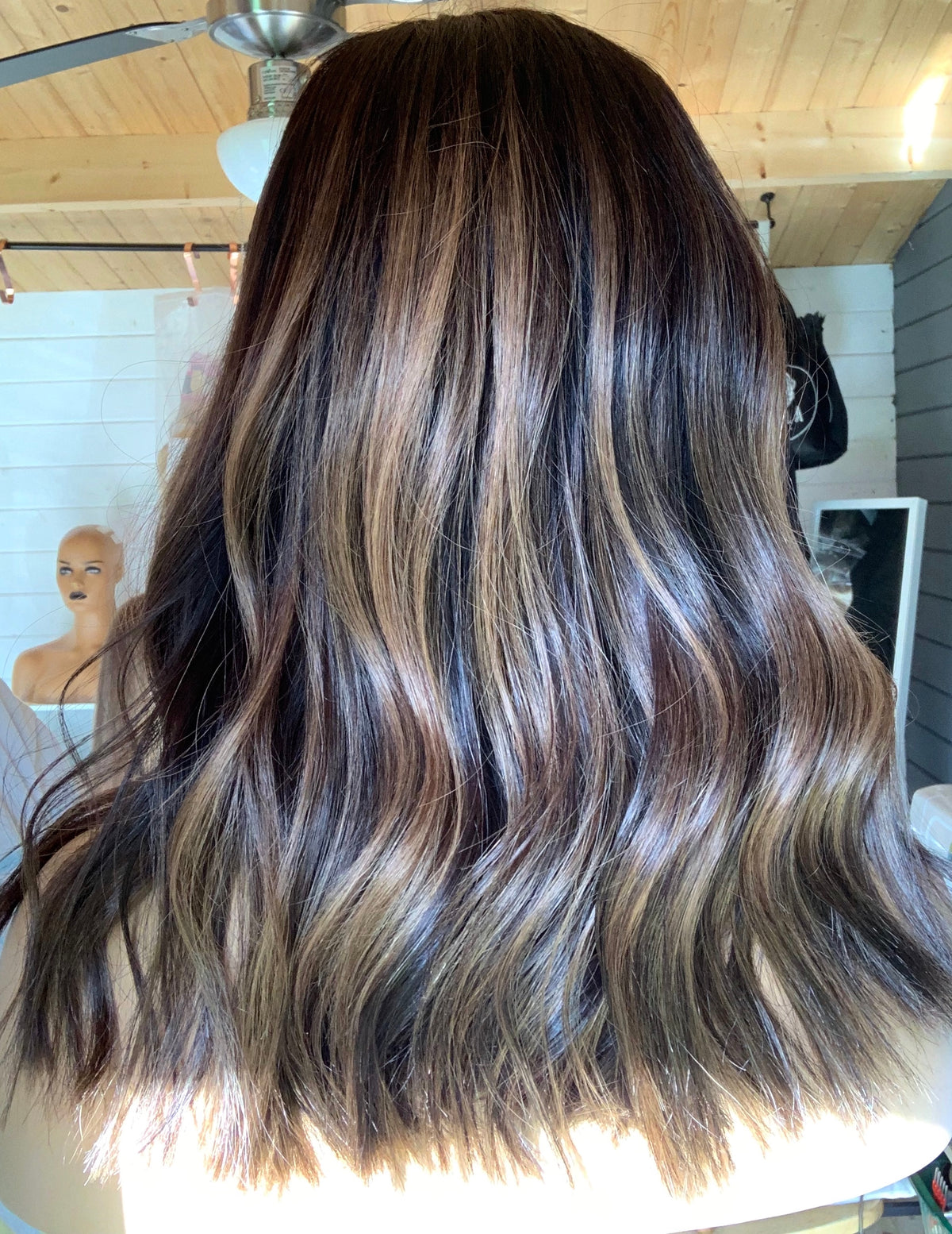 Orla- A natural looking soft brunette with caramel highlights- Nuolawigs